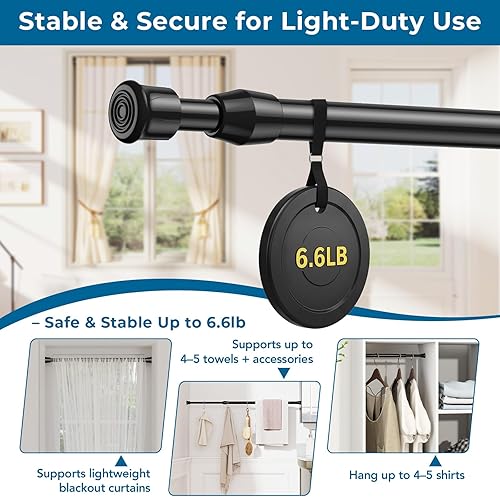 Miniatura 8 de Barra tensora AIZESI, 5 unidades con resorte de 16 a 28 pulgadas, barras de acero para armarios, barras de cortina...