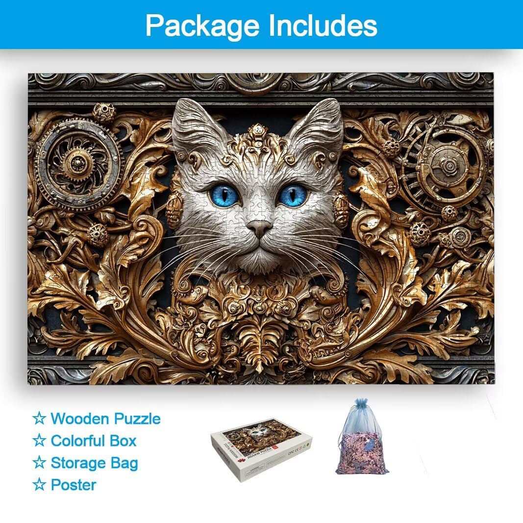 Puzzle 1500 Pezzi, Puzzle Gatti in Legno per Adulti, Misura: 87x57cm -2972