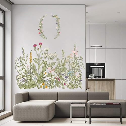 Miniatura 5 de Calcomanías de pared de racimos de flores, calcomanías de pared extraíbles para bricolaje, murales artísticos para habitación de niños, guardería,