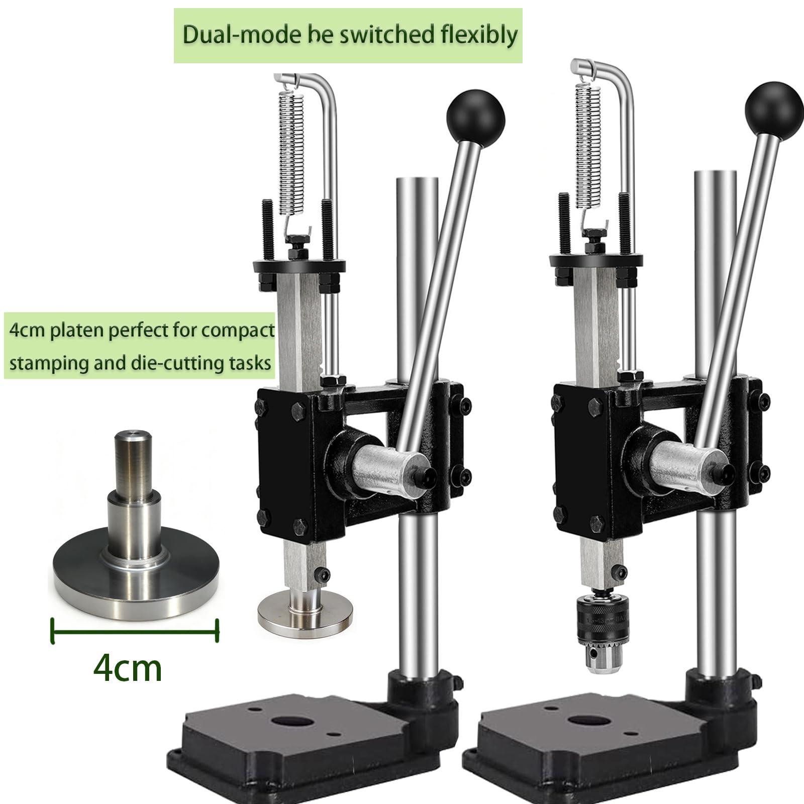 Leder Locher Werkzeug Lochmaschine mit 4cm rundem Pressteller,11PCS Werkzeugset inkl. Nietensetzer und Druckknopf-Werkzeug zum Stanzen,Schneiden, Nieten und Druckknöpfe-Anbringen für DIY-Lederarbeiten
