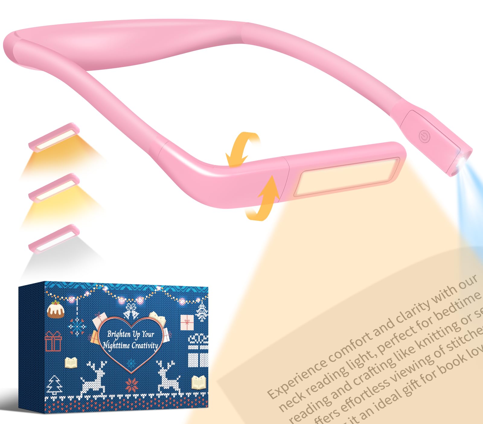 Neck Reading Light for Books in Bed: Valentine's Day Gifts for Her Book Light Knitting Gifts for Mum Her Teenage Girls Neck Light for Crafting Neck Torch Book Lover Gifts Graduation Gifts for Her
