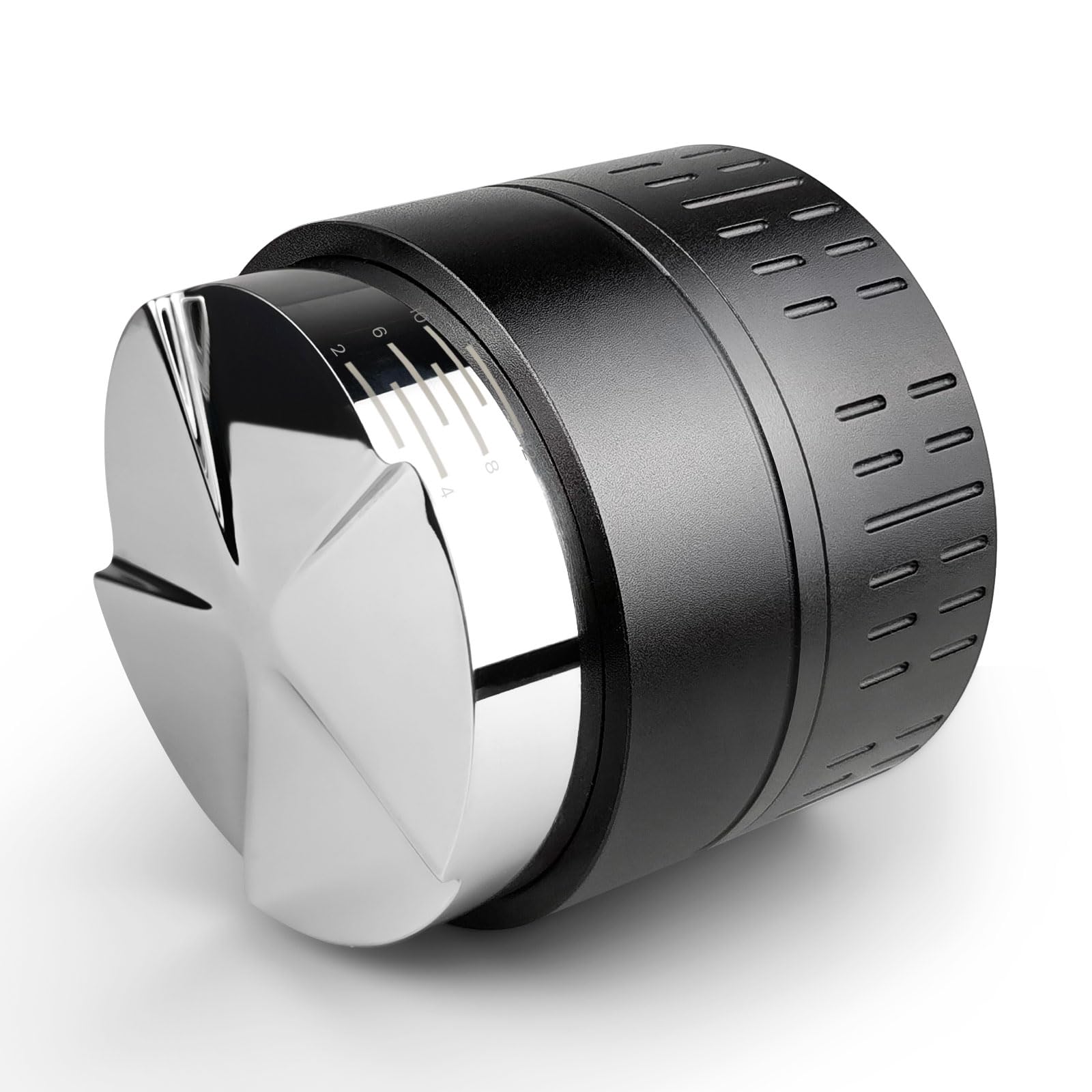 HOLIHOKY Espresso Distributeur 54 mm, automatische koffiedistributeur voor koffiezeefhouder voor het aanstampen, automatische nivellering, espressoverdeler, past op alle 54 mm zeefdragers, zwart