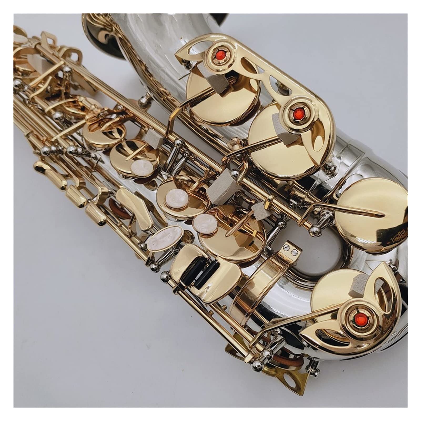 Sax Principianti Kit Tenor Sax Alto Sassofono Keys Placcato in Nichelato Keys Strumento A Legna con Cassa Cappotto Strumento a fiato (Color : Alto Sax Case Brown PU)