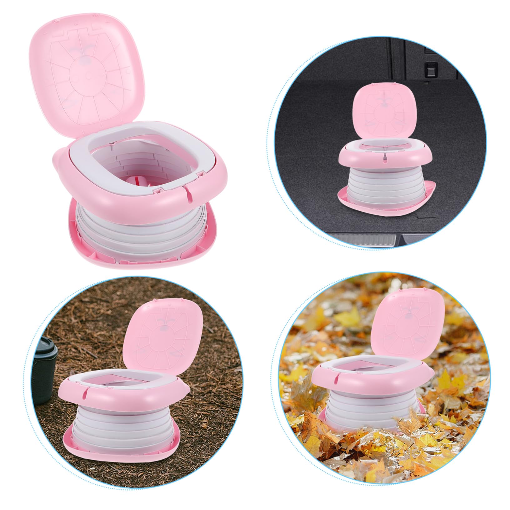 Supvox Faltbares Töpfchen für Kleinkinder Tragbarer Toilettensitz mit Griff für Camping und Reisen Auslaufsicher und Leicht zu Reinigen