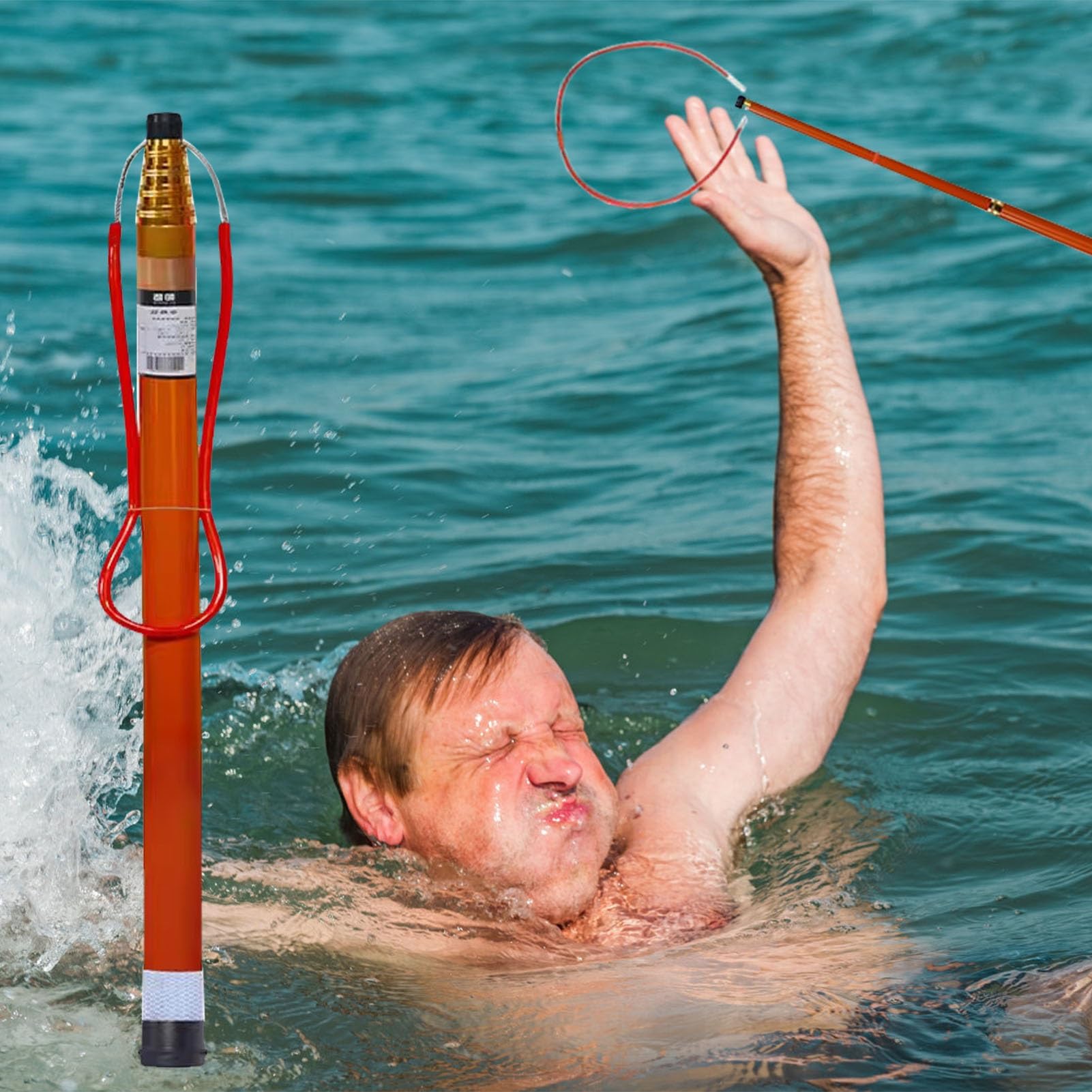 Gancho de emergencia para salvar vidas en piscinas con barra telescópica de largo alcance