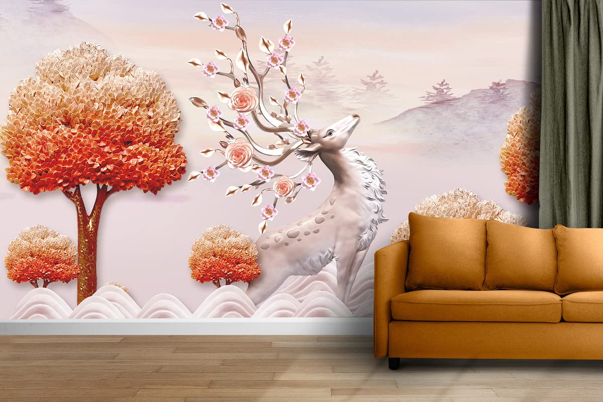 UK INTERIOR DESIGN 3D Wallpaper Wall Stickers /Polyvinyl Stickers Self-Adhesive DIY Wallpaper for Home Hotel Living Room Bedroom Cafe Décor (3 x 4 feet , Design_23)