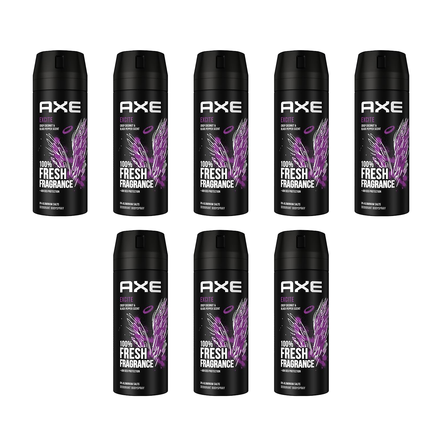 AXE Bodyspray Excite 8x 150ml Deospray – Ohne Aluminium; Fragrance Boost Technology