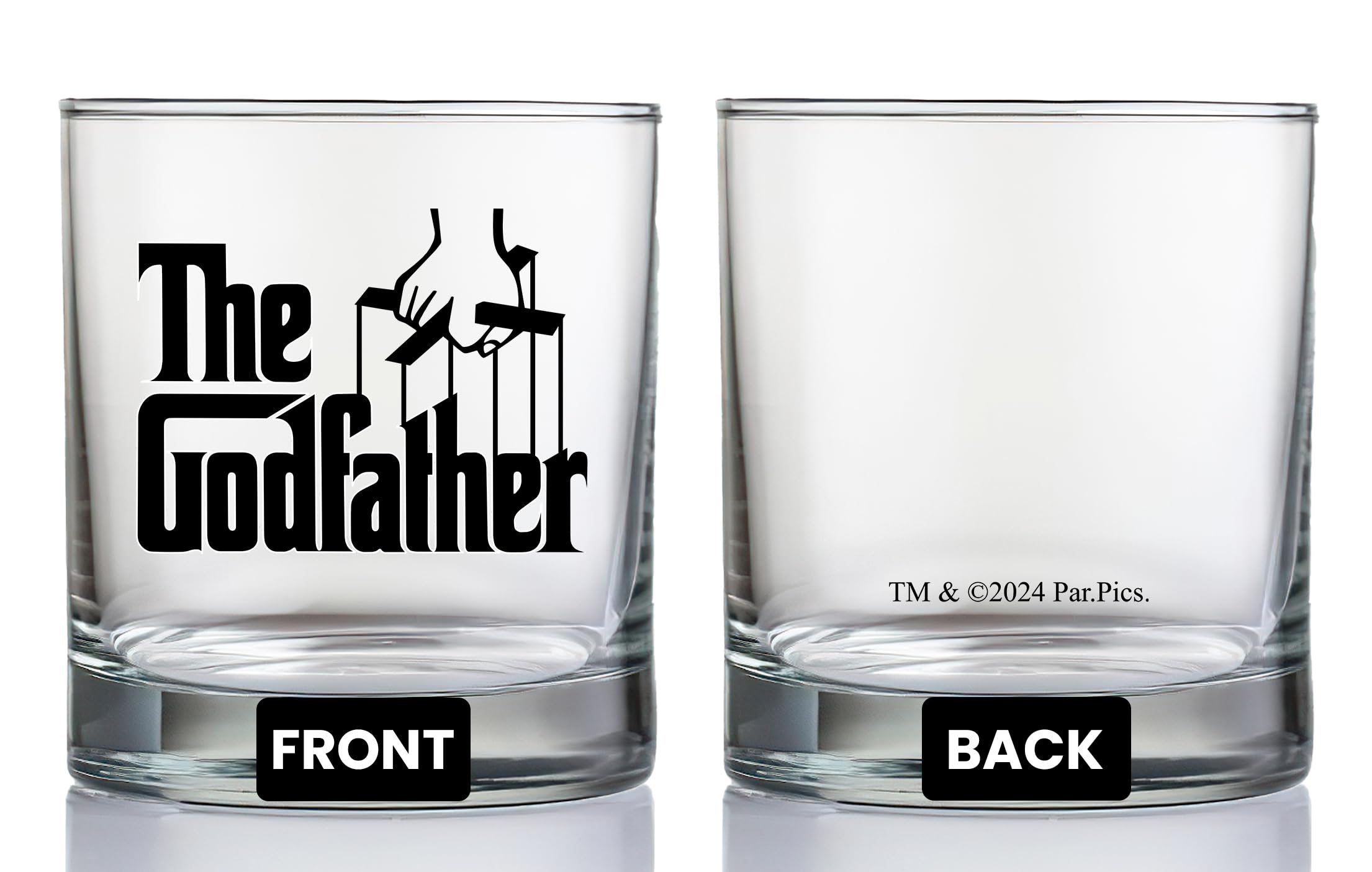 The Godfather Printed Rocks Whiskey Glass - Officially Licensed, Premium Quality, Handcrafted Glassware, 11oz. - Perfect Collectible Gift for Movie Enthusiasts, Birthdays & Special Occasions
