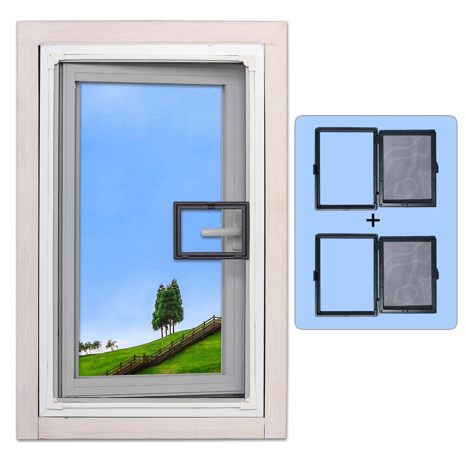 DIY Adjustable Magnetic Fly Screen Window Screen with Small Window fits max 79X 145cm Window net Magnetic mesh