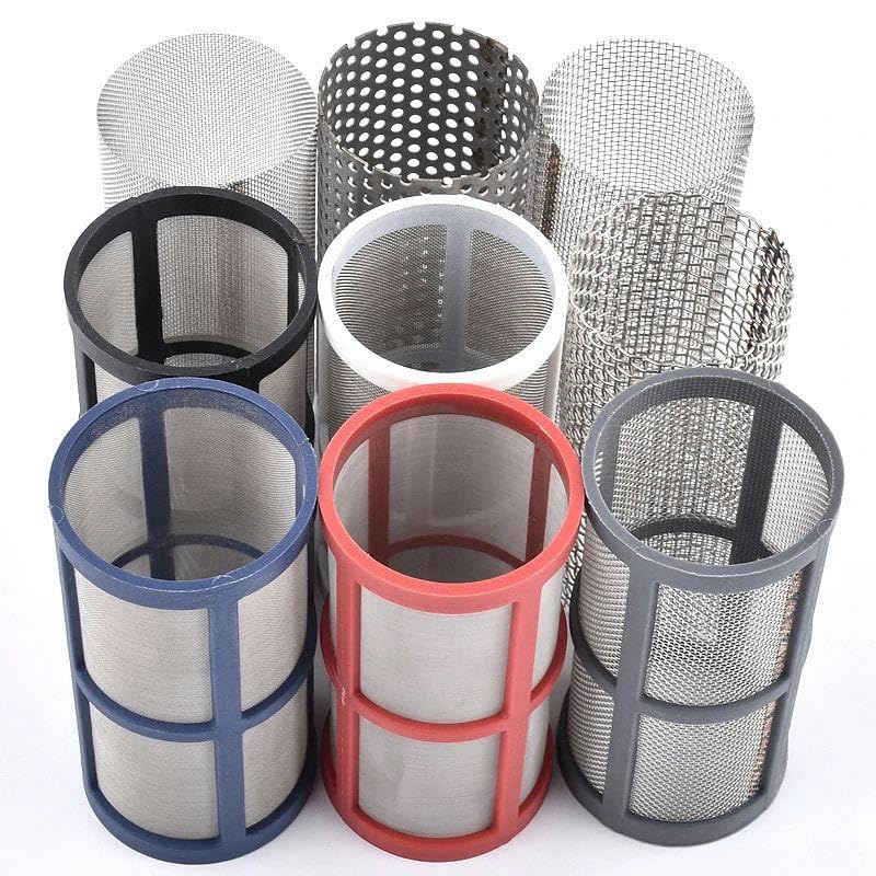 Juego de filtros de riego de jardín de 5 piezas de malla de acero inoxidable de 10 a 200 para accesorios de cocina, uso doméstico y exterior, fácil de limpiar, filtración eficiente
