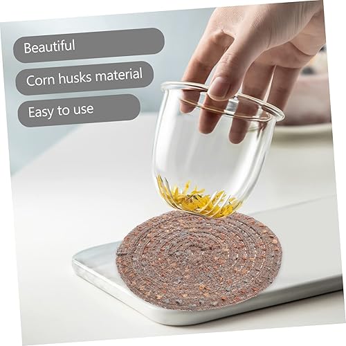 Miniatura 3 de OFFSCH 4 posavasos con aislamiento térmico para ollas de té, posavasos decorativos para escritorio de oficina, escritorio, trípode, salvamanteles,