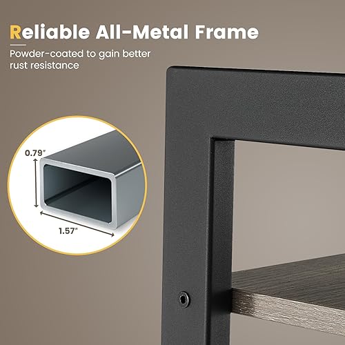 Miniatura 7 de Giantex Estantería industrial de 4 niveles, estantería de escalera con marco de metal, kits antivuelcos, almohadillas ajustables para los pies,