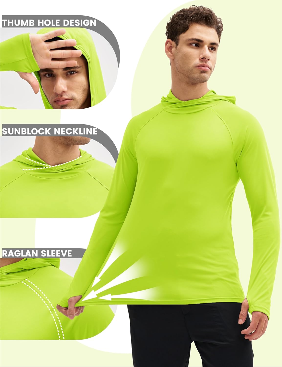 MAGCOMSEN Men's UPF 50+ Sun Protection Shirts Quick Dry Long Sleeve Rash Guard Lightweight Hoodie Shirt Fishing Running - Image 6