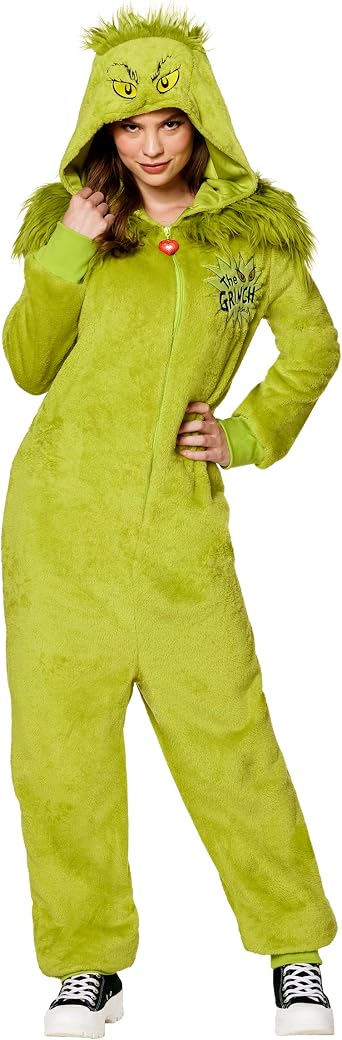 Spirit Halloween Adult The Grinch Jumpsuit Costume - Dr. Seuss, Men, Size MEDIUM/LARGE, Multicolor
