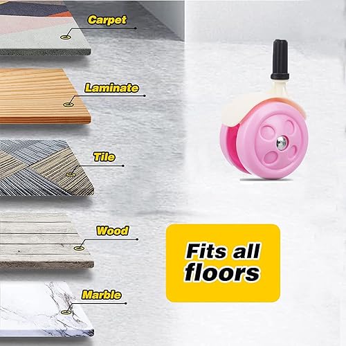 Miniatura 2 de Baby Walker - Ruedas de repuesto, juego de 4, accesorios para andadores de bebé, ruedas de plástico, ruedas universales (rosa)