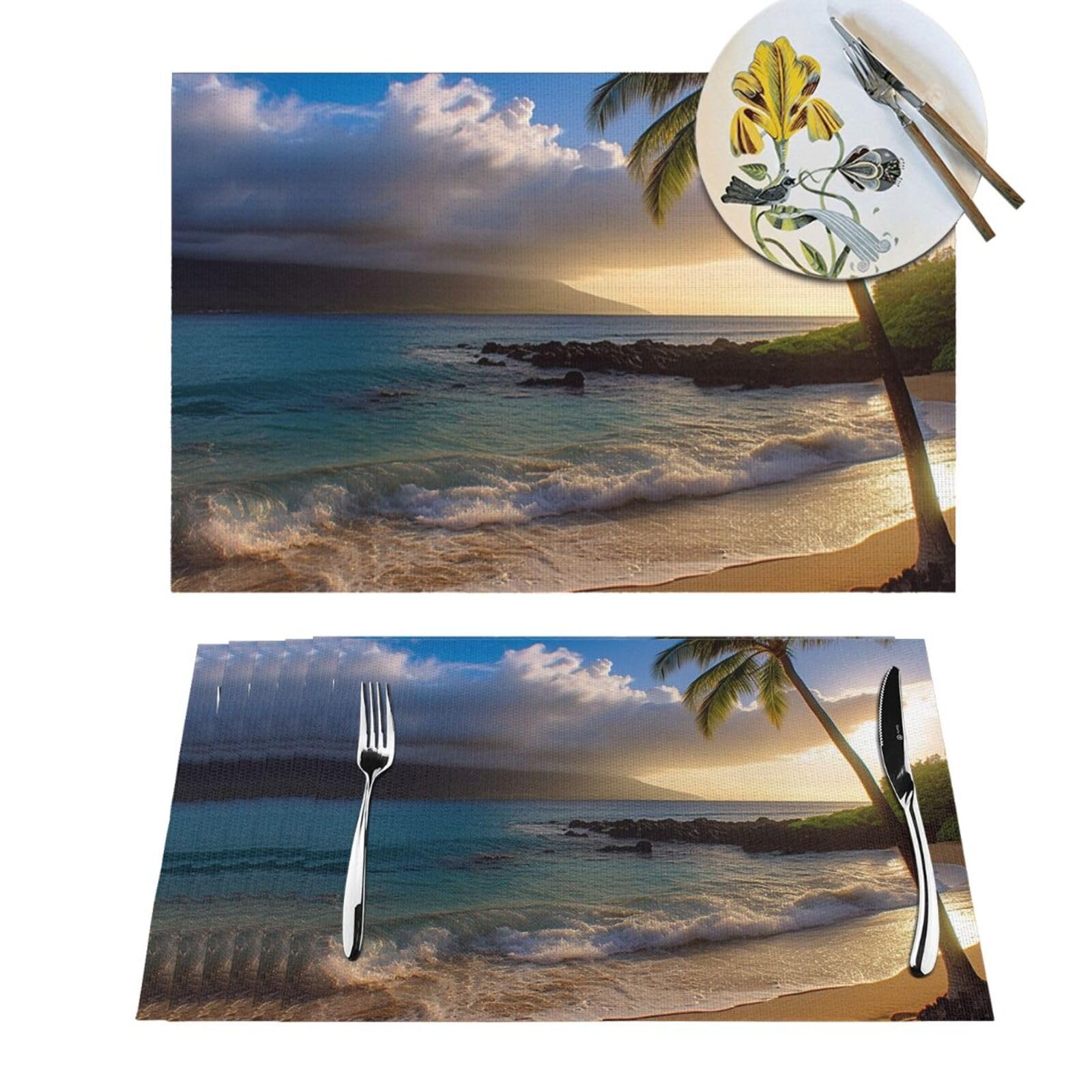Set de table lavable motif hawai pour des repas de famille sans stress