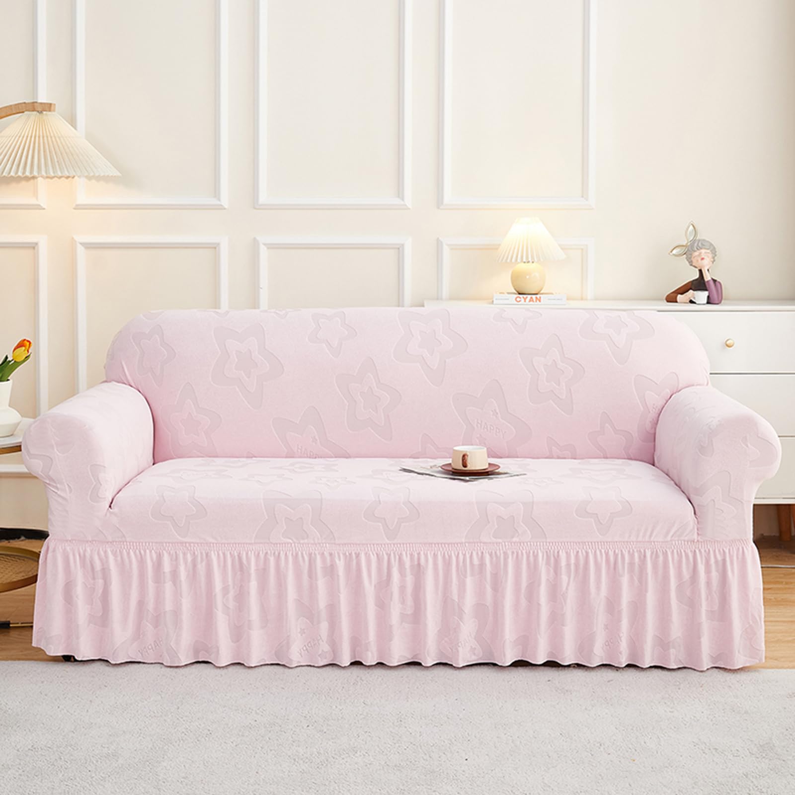 Housse de canapé extensible 2 places - Protecteur de meubles lavable salon jacquard