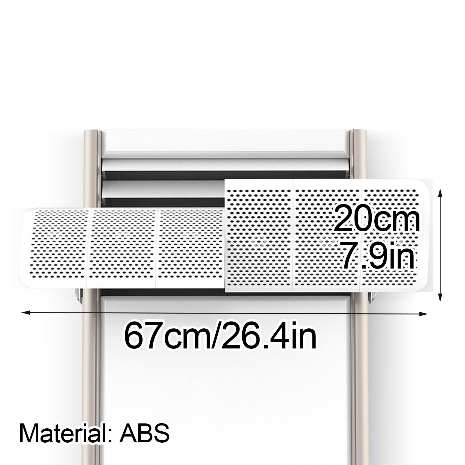 Deflettore Condizionatore 67x20cm Barriera Condizionatore con Controllo del Flusso d'Aria a 6 Zone, Regolabile a 270°