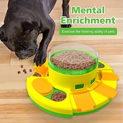 Miniatura 5 de BEEFABLE Juguete alimentador de rompecabezas para perros, juguete verde de alimentación lenta para perros para entrenamiento de coeficiente