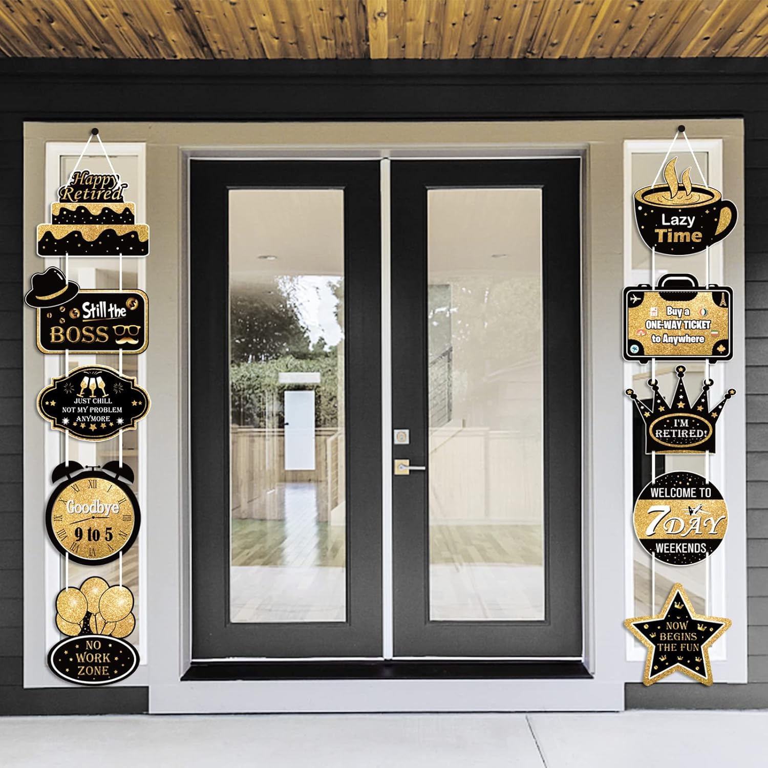 Buy Large Retirement Party Decorations, Retirement Party Supplies Hanging Porch Signs, 10 Pieces