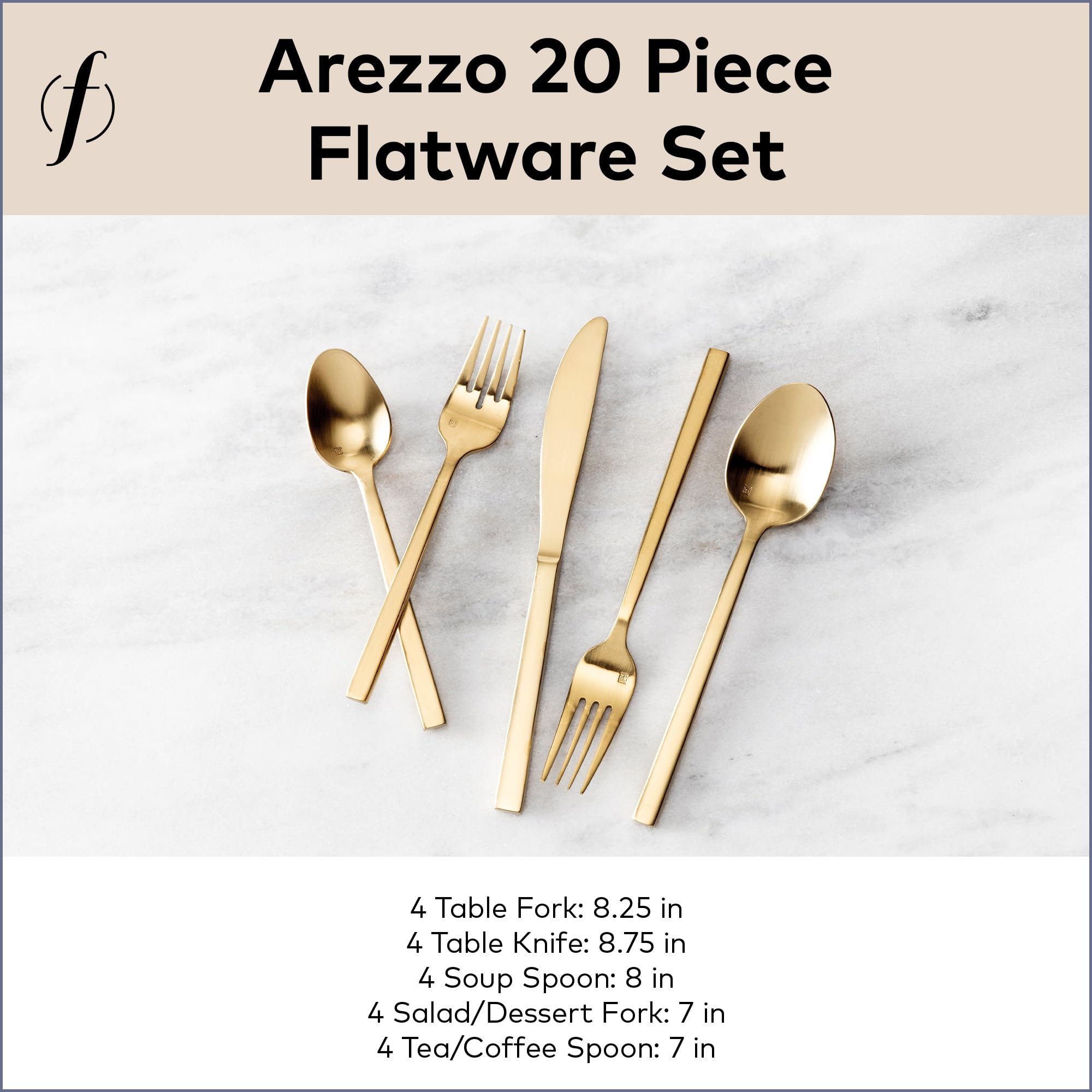 Amazon.com: FORTESSA Arezzo 18/10 Stainless Steel Flatware, 20