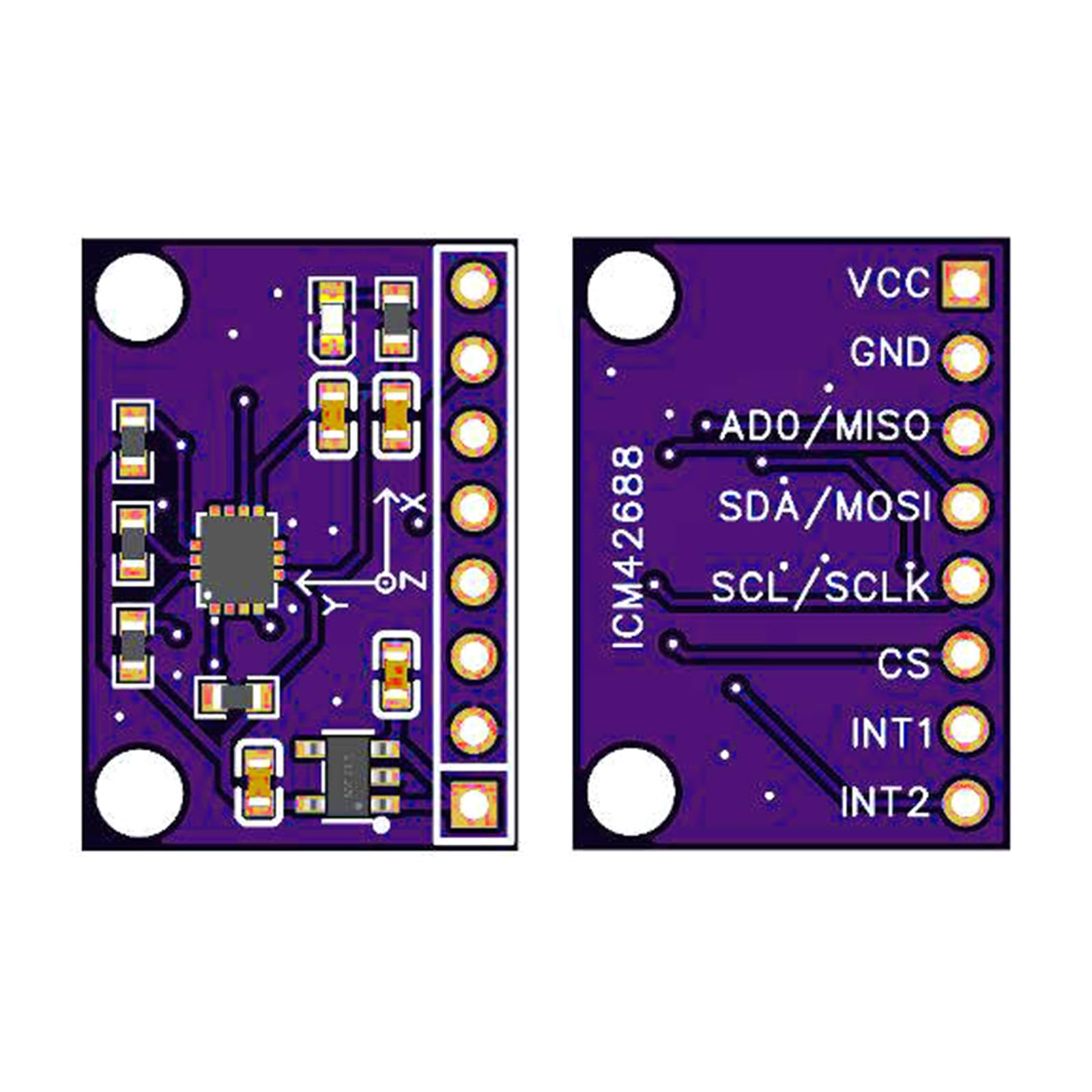 Precisione ICM42688 Modulo a 6 Alberi con deriva a Bassa Temperatura e interfacce IIC SPI per sistemi integrati Indossabili Trasduttore Navigazione