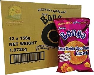 Bongo Cheese Flavor Family Size (Case Pack Of 12 x 156g Ea) Real Unique Cheese Flavor, Munch ON Now! Box - Buy