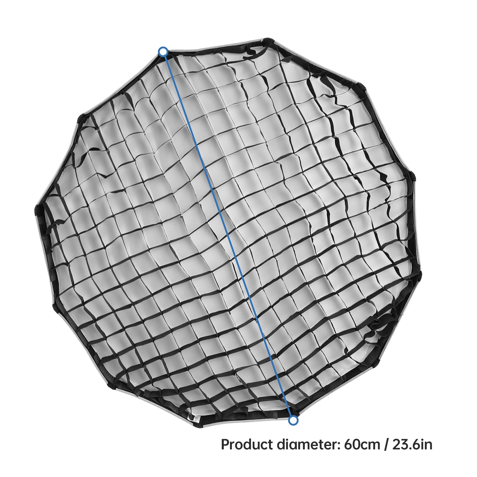 Andoer Paraboliczny softbox 60 cm, składany paraboliczny Deep Softbox z szybkim zapięciem, z kratką Bowen-Mount, do fotografii, studia, fotografii, portretów, streamingu na żywo