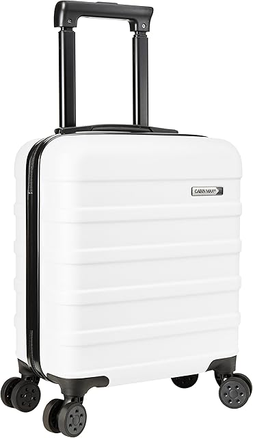 Cabin Max Anode Carry on Suitcase 45x36x20cm Lightweight Hand Luggage Suitable for Easyjet Under Seat (White)