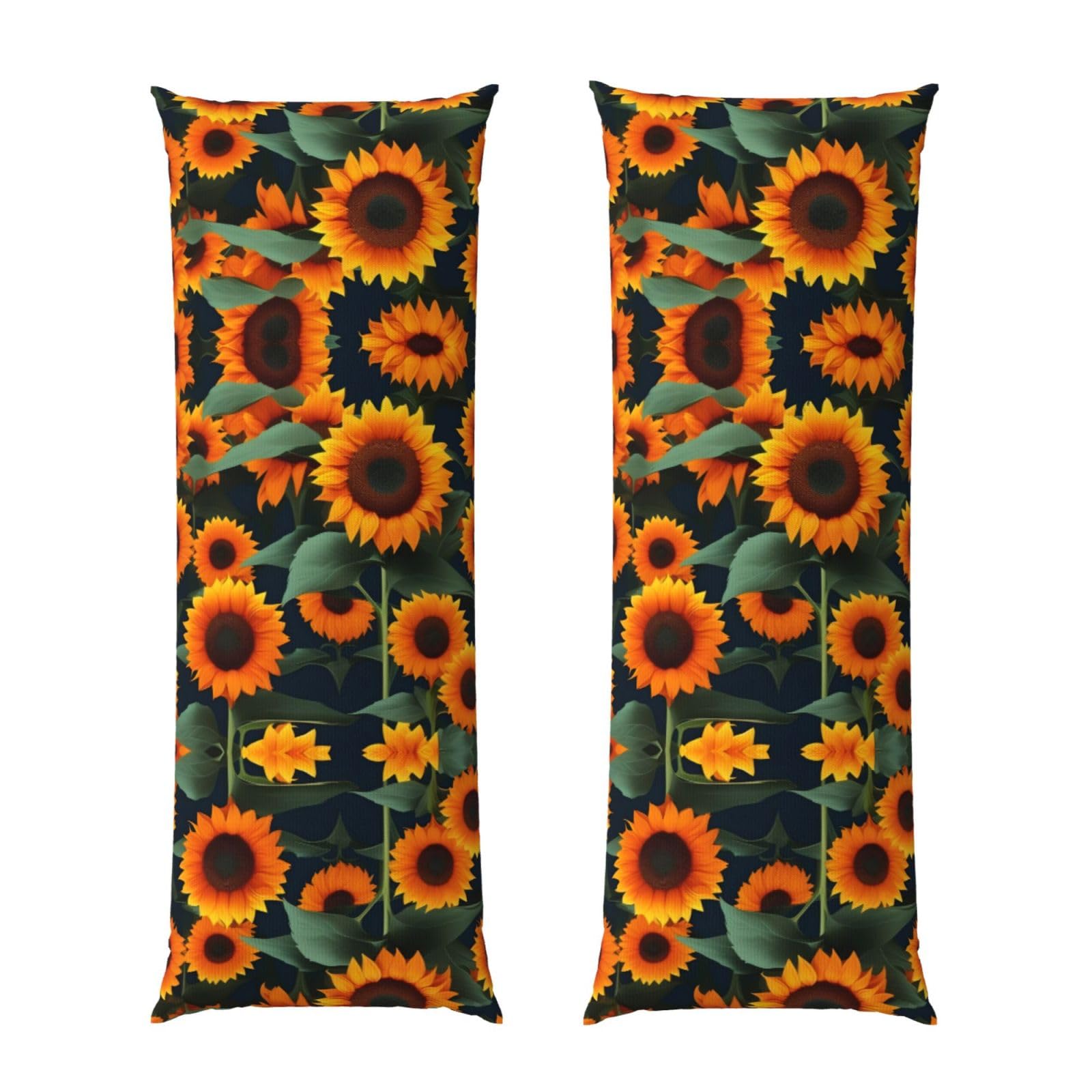 Housse de coussin de corps à imprimé tournesol orange taie d'oreiller esthétique