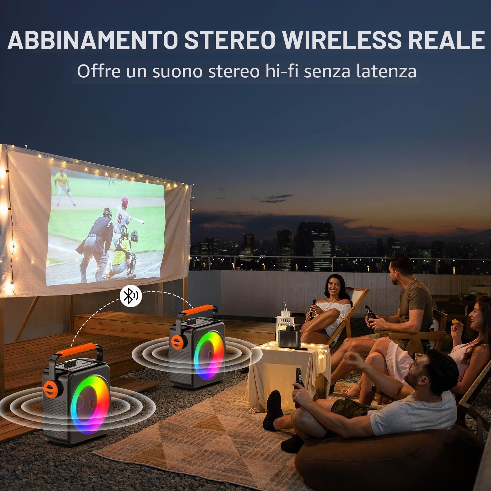 JYX Karaoke con 2 Microfono Wireless per Adulti, 120W Altoparlante Karaoke Portatile Bluetooth 5.3, Sistema PA con Regolazione Eco, Supporta TWS/TF Card/USB/AUX/Live, Canta Tu Karaoke 2026