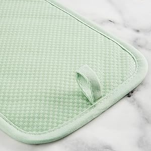 KitchenAid Gingham Pot Holder 2-Pack Set, Pistachio, 7"x10"
