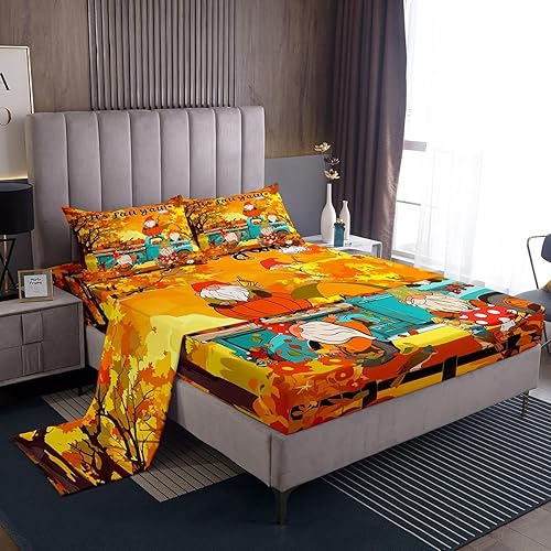 Miniatura 10 de Juego de sábanas de Feliz Navidad, tamaño King, diseño de pingüinos de dibujos animados, animales árticos, decoración de habitación de niños y