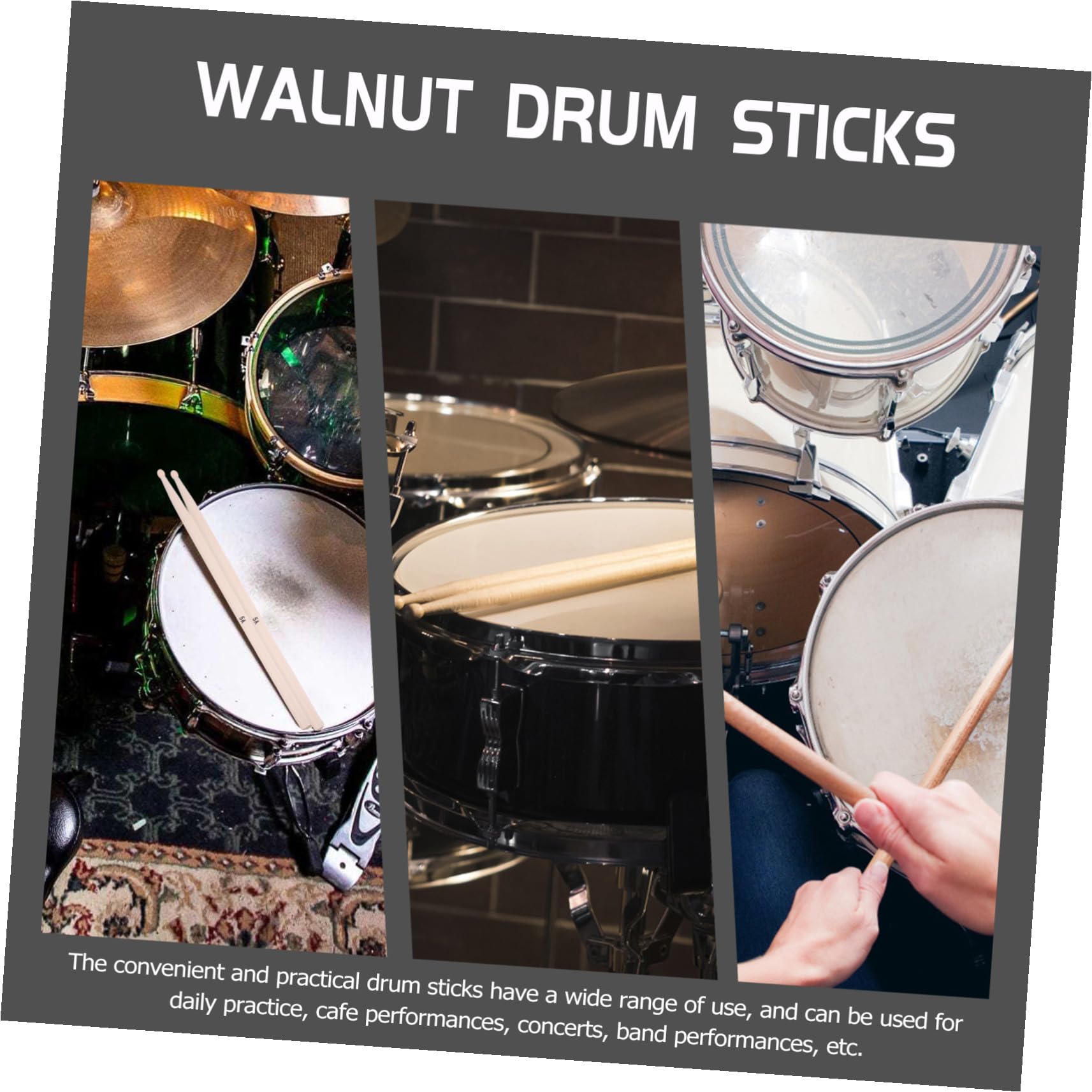 20 Stück Classic Ahorn Drumsticks Professionelle Rutschfeste Schlagzeugstöcke aus Stabilem Holz für Musikliebhaber und Anfänger für Trommelübungen und Auftritte