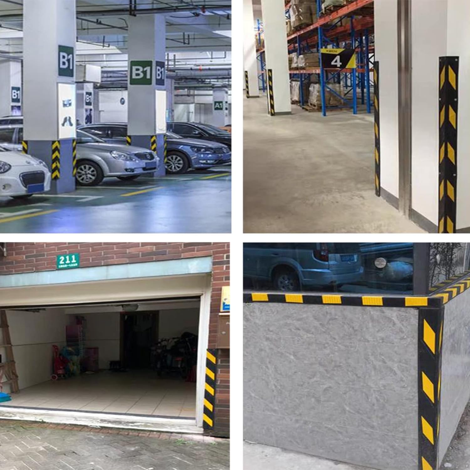 Protezione angolare per garage e parcheggio, riflettente, protegge la porta dell'auto per garage e magazzini