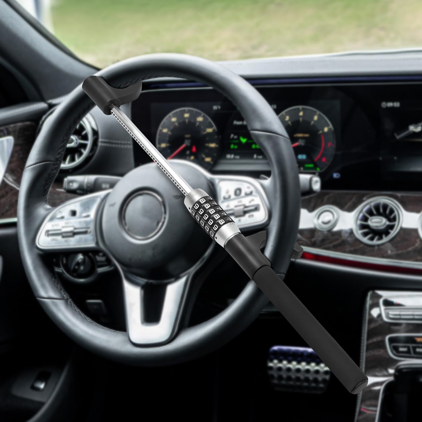 Voiture Volant pour Cars,Antivol Bloque Volant Voitures Barre Anti Vol Voiture Canne