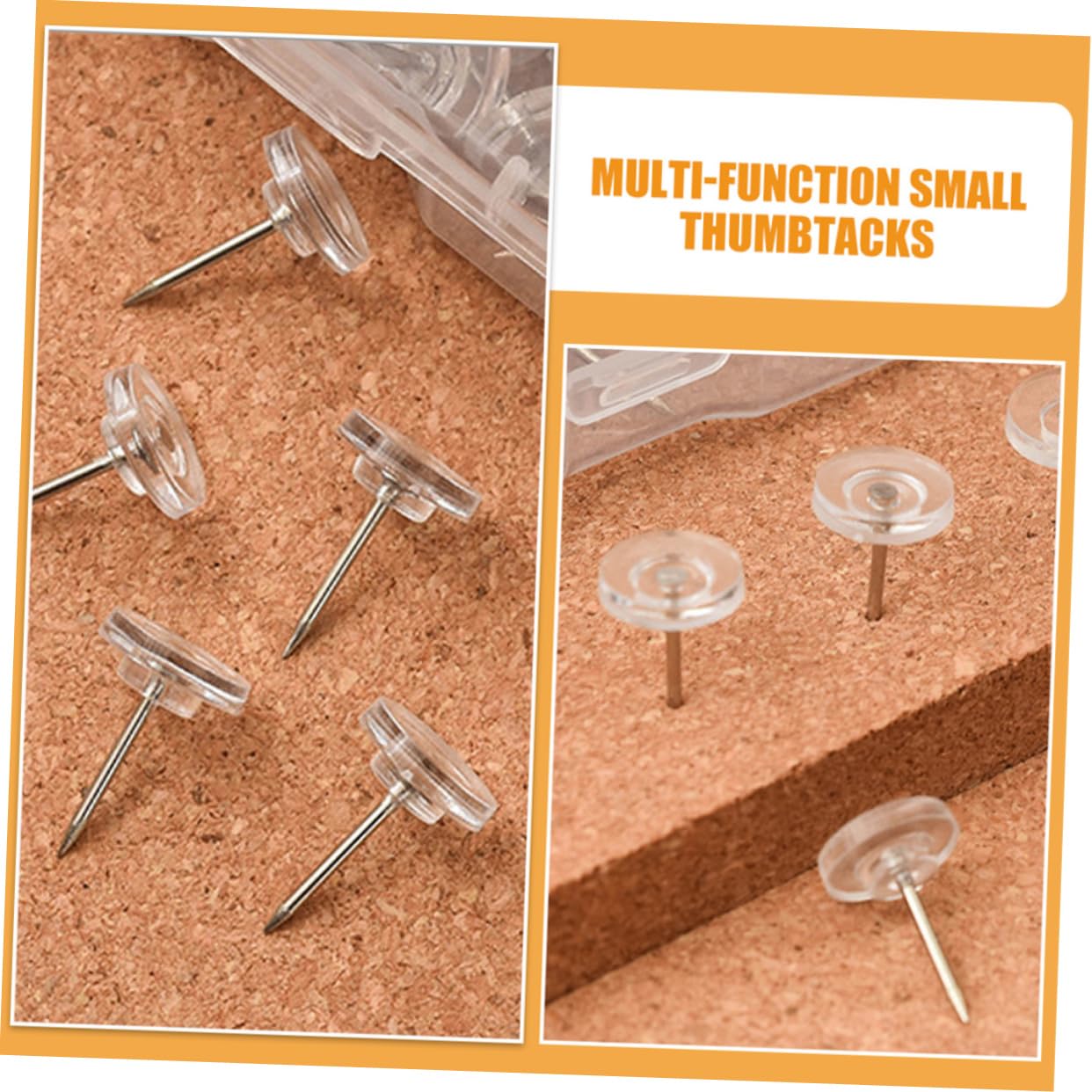 Gadpiparty 5 Ensembles Ongles en Forme D'id À Tête Plate des Murs Panneau De Liège pour Planches Panneau Perforé Punaises Pousser Punaises Claires Marquer Plastique 200 Pièces * 5