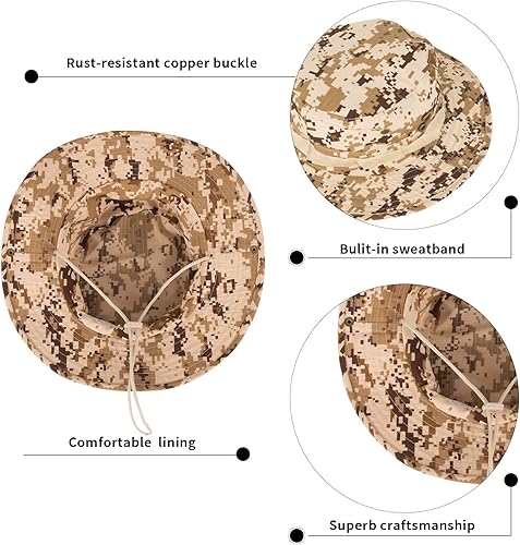 Miniatura 3 de Sombreros de sol para hombres y mujeres, sombrero de cubo UPF 50+, sombrero Boonie plegable, protección UV, senderismo, playa, pesca, safari de