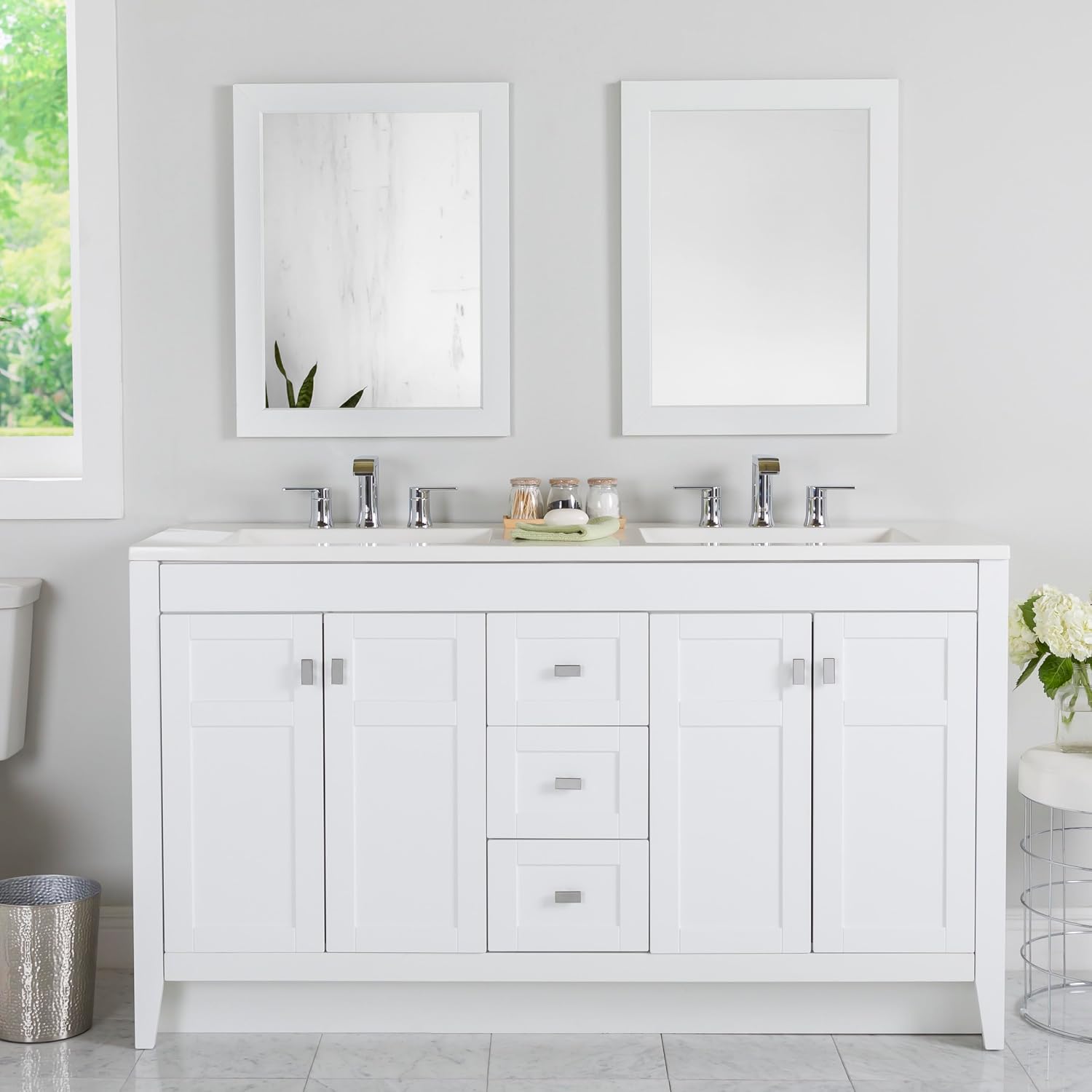 Spring Mill Cabinets Lonsdale 60-Inch Double-Sink Bathroom Vanity