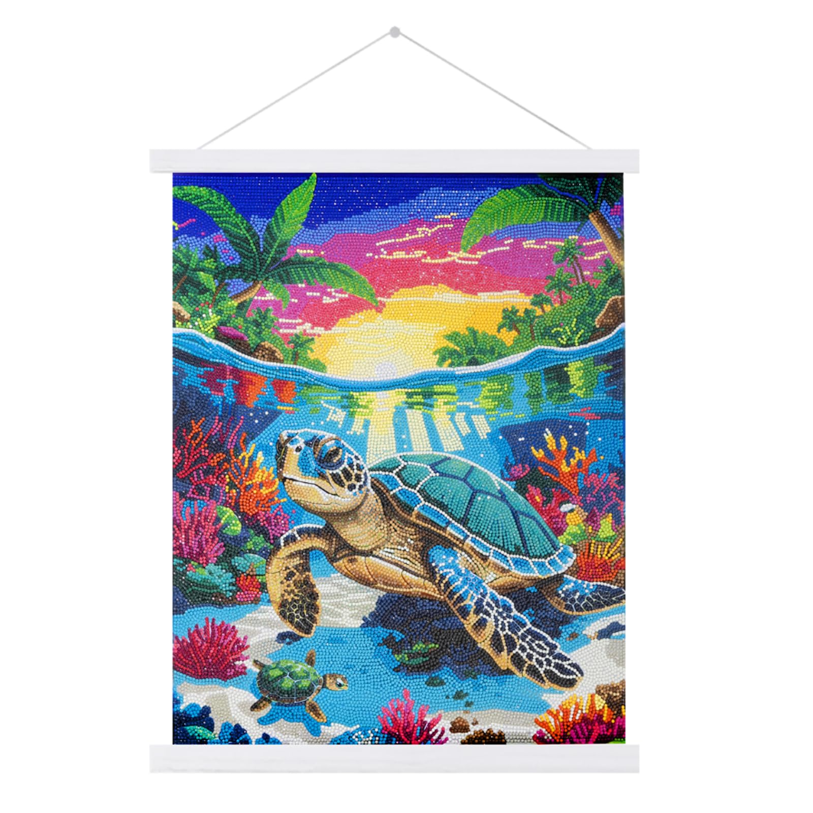 CRYSTAL ART Tropical Turtle Paradise Scroll Kit 40x50cm Craft Buddy