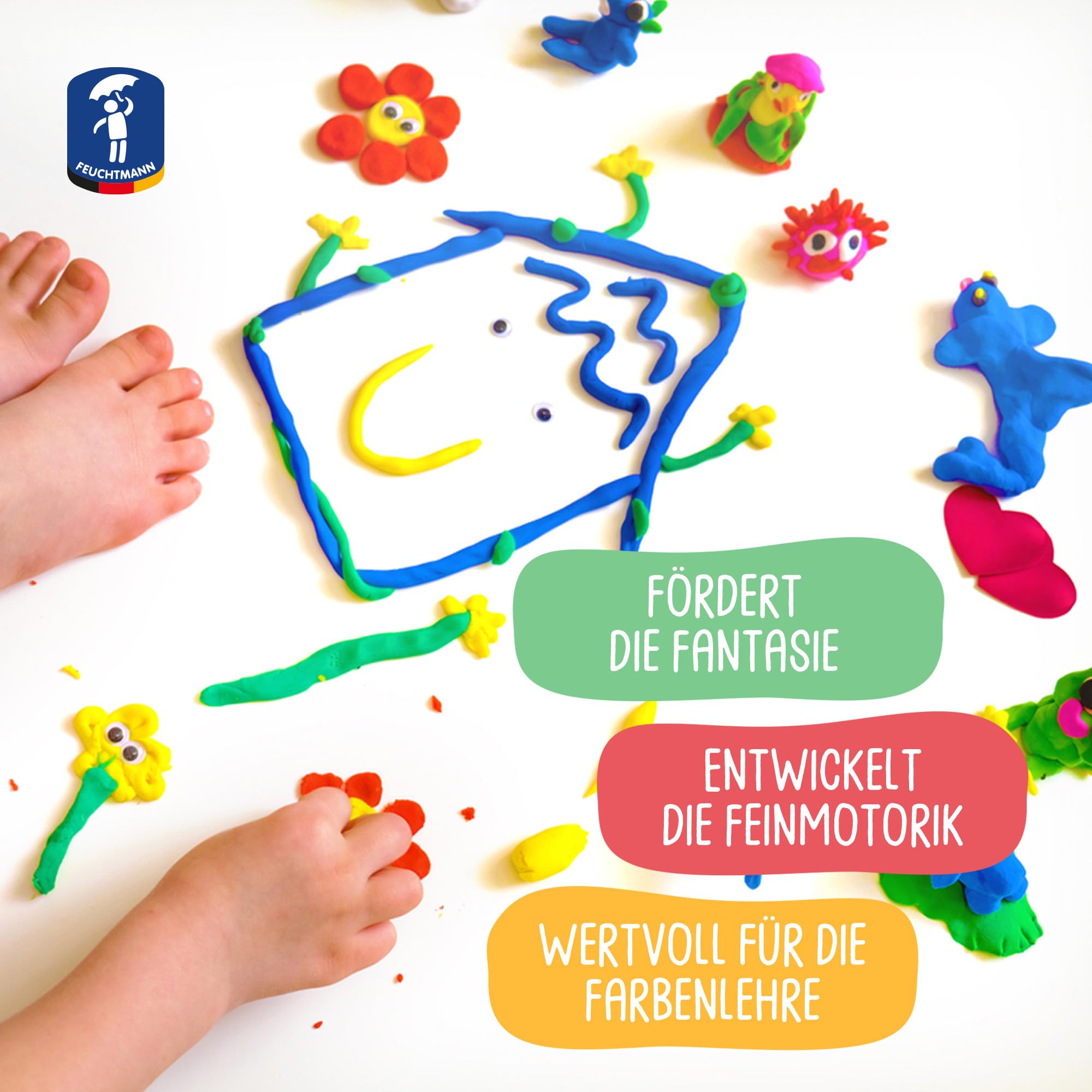 Feuchtmann Kinder Soft Putty Nature, 4 x 150 g Soft Children's Dough, Non-Toxic, Vegan and Gluten-Free - Image 4