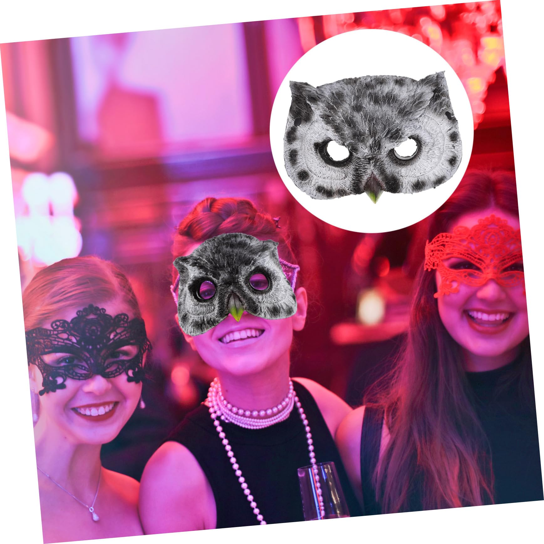 CATIEBYE Owl Masquerade Mask for Halloween Costume Party Lightweight Pu Half Mask Comfortable and Breathable Bird Prop for Cosplay and Festive Events