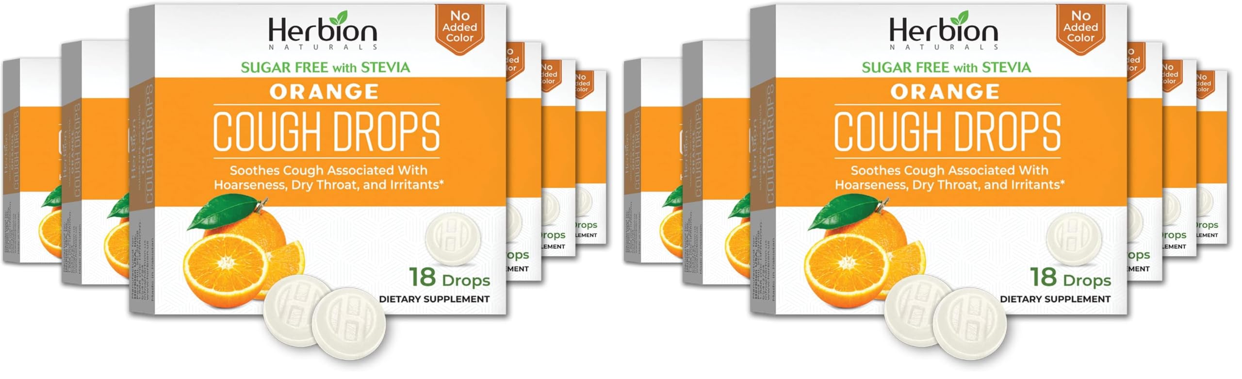 HERBION Naturals Sugar-Free Orange Cough Drops with Stevia, Natural Orange Flavor, 18 Count, Pack of 6, 108 Drops — Amazon image 9