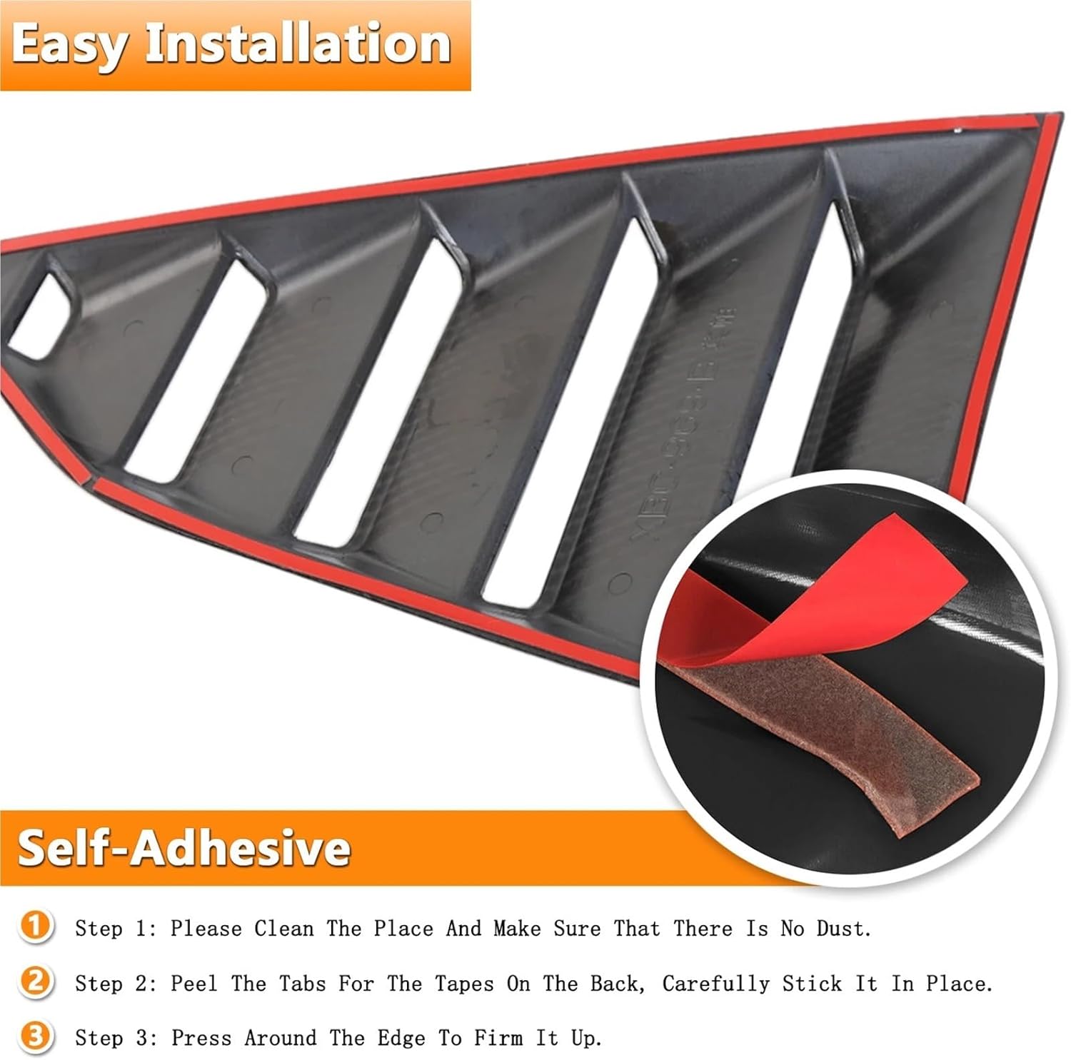 Compatible for Chevrolet Camaro 2017-2023 Exterior Accessory Black(Black) Car Rear Window Blind Vent Trim Louvers Scoop Decoration Stickers Cover (Bright Black)