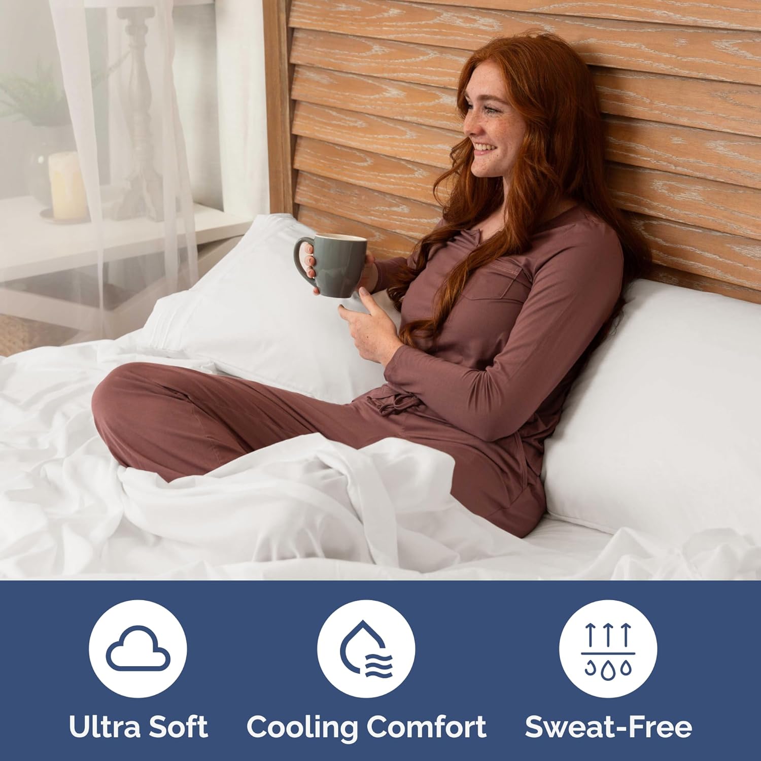 King Size Flat Bed Sheet + 2 Pillowcases Bundle - Hotel Luxury Single Flat Bottom Sheet Only - Fits Mattresses w/ Deep Pockets between 8 to 16 inches - Soft, Breathable & Wrinkle Free - Antique White