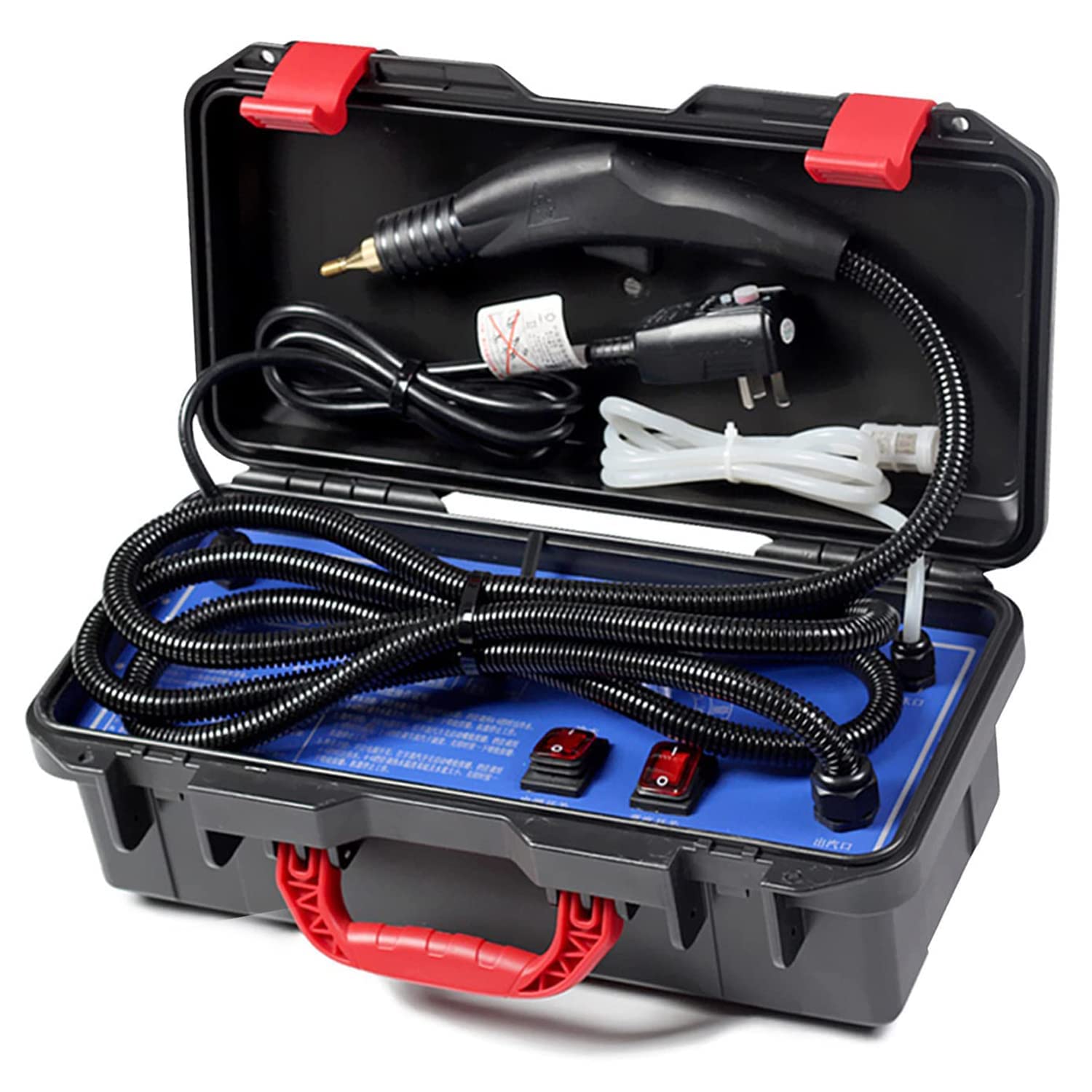 Limpiador a vapor de alta presión portátil de 3000 W, máquina de limpieza a vapor presurizada de alta temperatura con cabezales de cepillo, máquina de limpieza a vapor portátil de 3,5 bar para co
