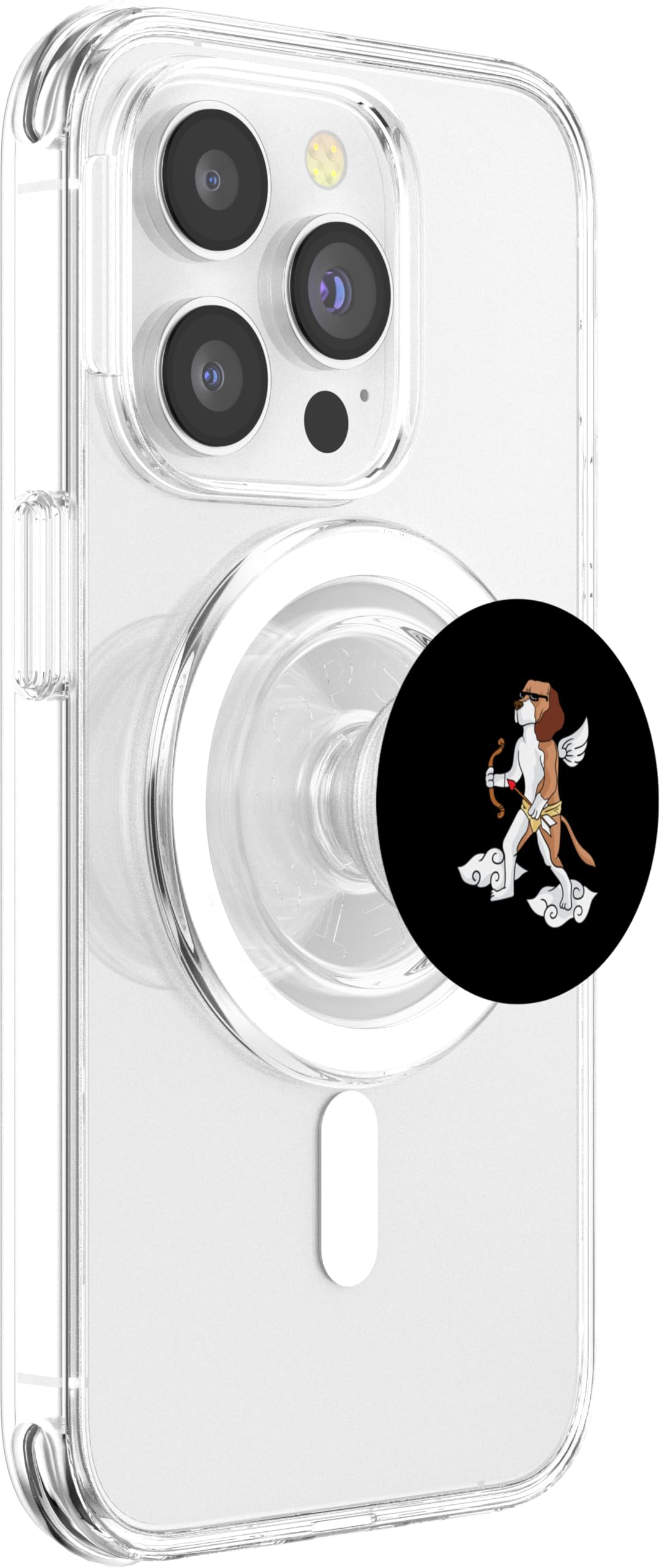 Cupid Beagle Dog Lovers Heart Dogs Puppy Valentines Day PopSockets PopGrip for MagSafe, Clear - Image 4