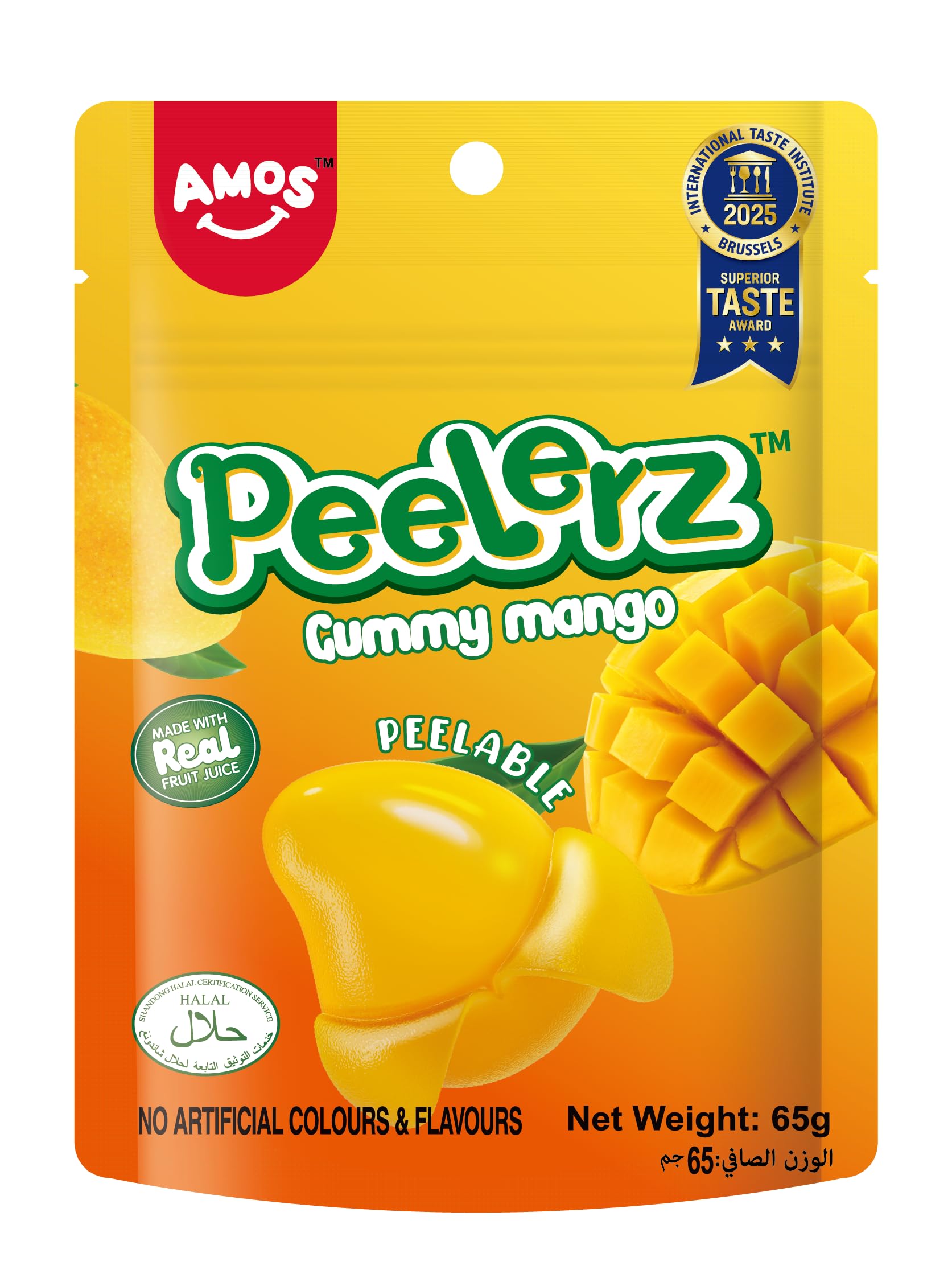 AMOS - Peelerz Gummy Mango Candy (65g) By COUGAR | Peelable Mango Flavoured Gummy Candy Made With Real Fruit Juice | Soft Chewy Gummies | Halal No Artificial Colours & Flavours – (Imported-USA)-image-40
