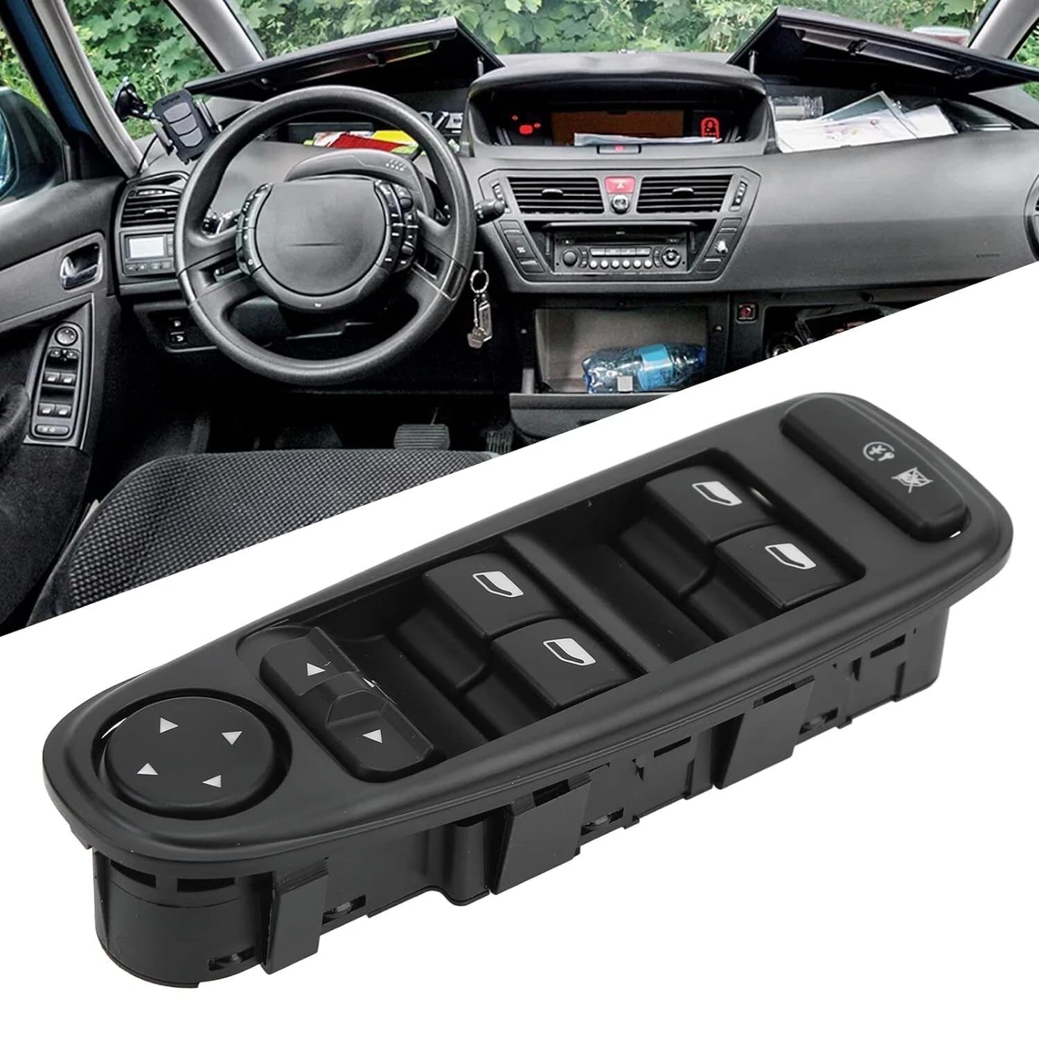 Interrupteur de lève-vitre électrique avant côté conducteur de rechange pour C4 Grand Picasso 2006-2013 Numéro de pièce 6554YH 6554.YH 96639383ZD