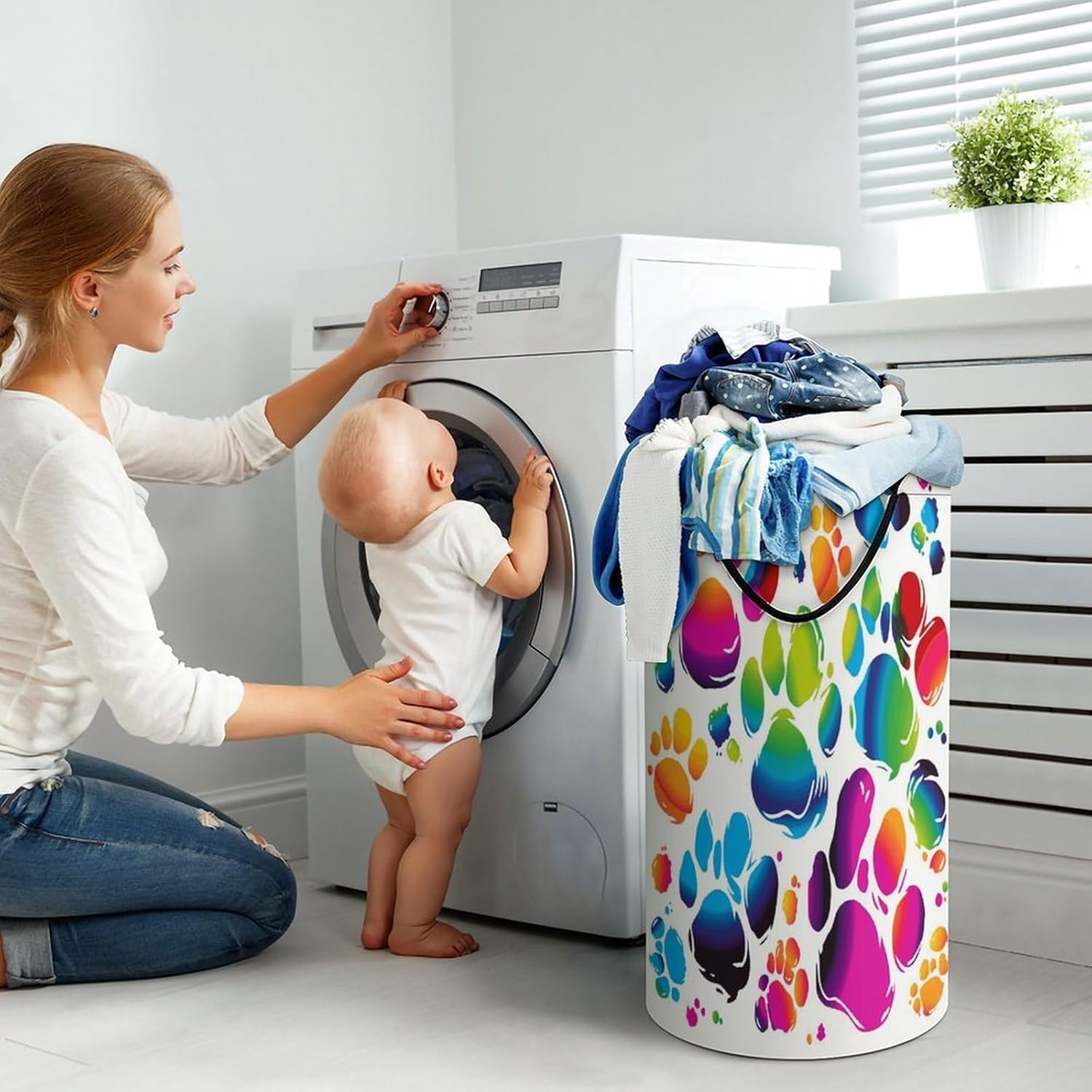 Dirty Clothes Basket Extra Large 110l Open Top Laundry Hamper With Portable Carry Handles, Foldable Waterproof Clothes Basket Spacious Laundry Bag For Bedroom Bathroom Laundry Room Dorm